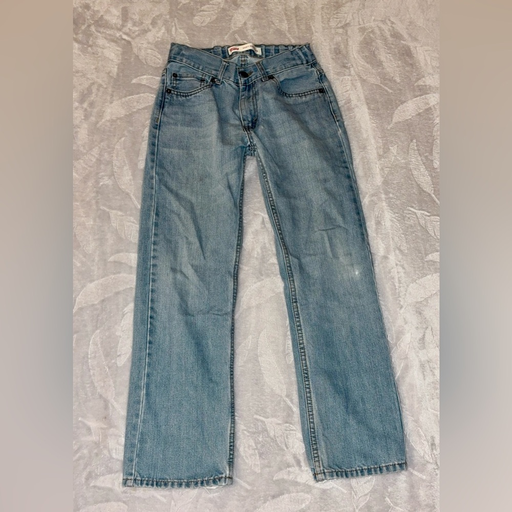 Levi's Big Kid Size 12 Jeans, Regular Fit with Adjustable Waist Built In Belt - Picture 4 of 9